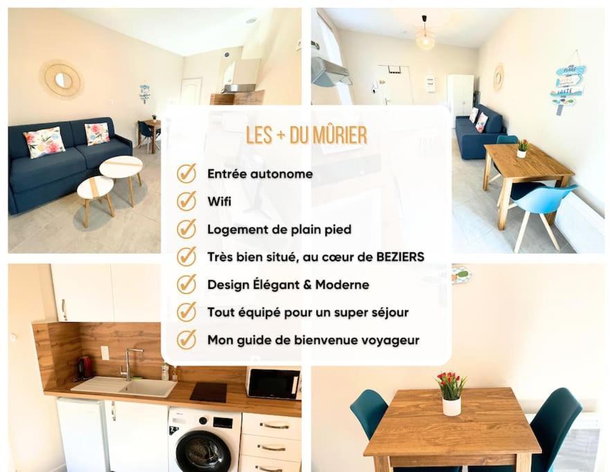 Studio bien équipé à 2 pas de la gare Béziers Exterior foto