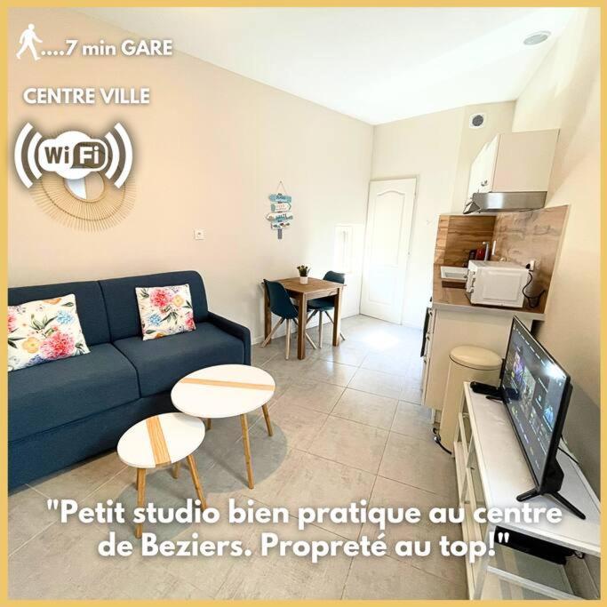 Studio bien équipé à 2 pas de la gare Béziers Exterior foto